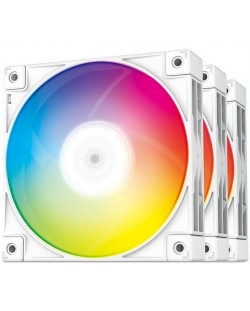 Вентилатори DeepCool - FC120 White, 120 mm, RGB, 3 броя